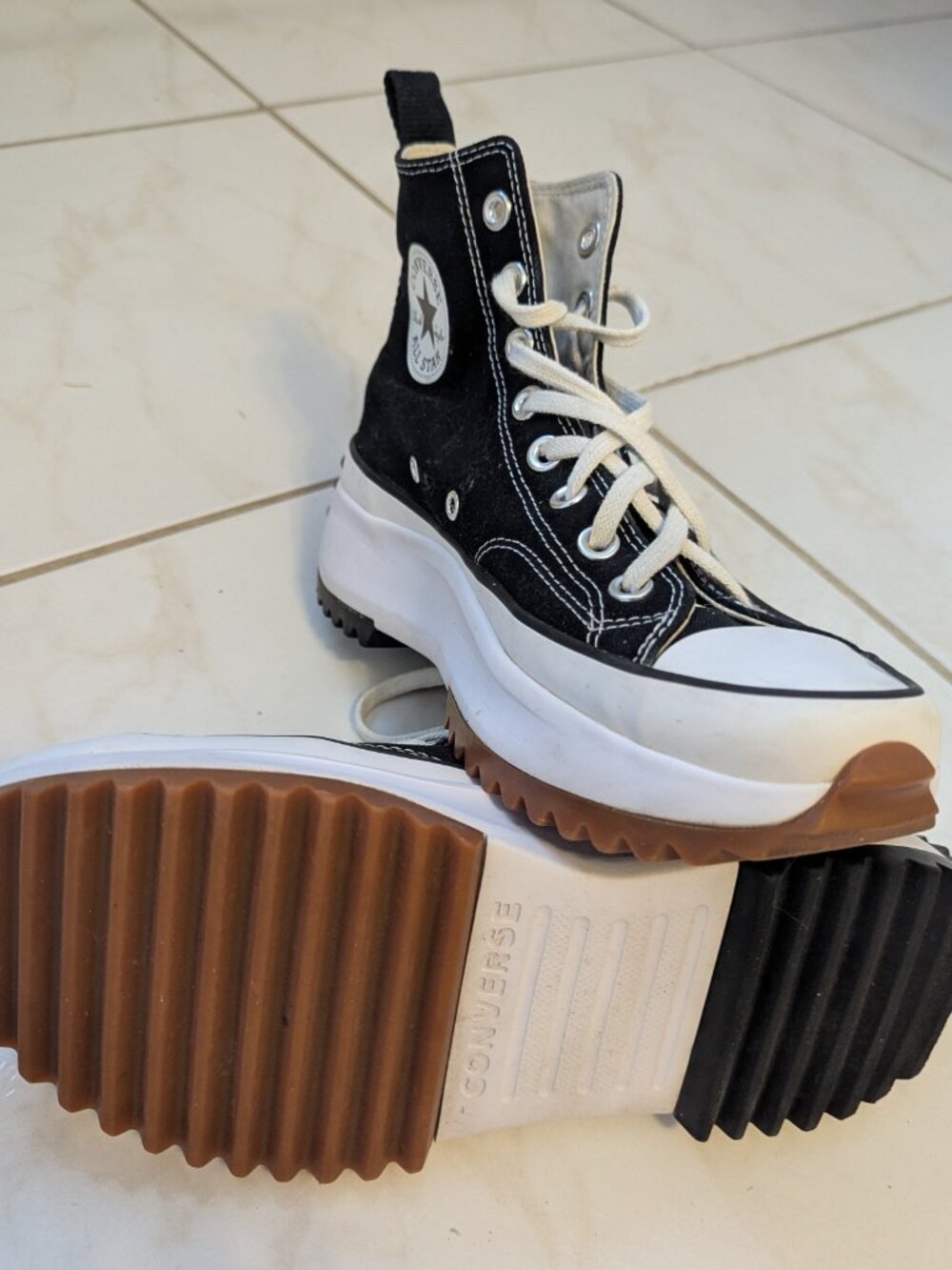 Platform Converse Run Star Hike Hi Sneakers, Women's 9.5 Men's 8 - Picture 2 of 5